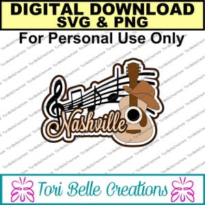 Digitale SVG Cut File Die Cut SVG Scrapbook Titel Digitaal Snijbestand voor Scrapbookpagina's .svg ~ Nashville Titel SVG