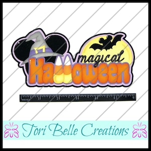 Scrapbook Pages  Die Cut Paper Piecing Premade Scrapbooking Embellishment Scrapbook Title Diecut ~ Magical Halloween