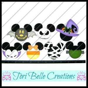 Scrapbook Pages  Die Cut Paper Piecing Premade Scrapbooking Embellishment Scrapbook Title Diecut ~ Halloween Mickey Heads