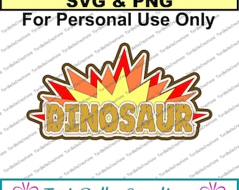 Dinosaurio: Archivo de corte SVG en capas para álbumes de recortes (Descarga digital)