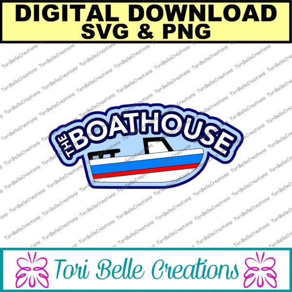 Digital SVG Cut File  Die Cut SVG Scrapbook Title Digital Cutting File for Scrapbook Pages .svg ~  The Boathouse SVG