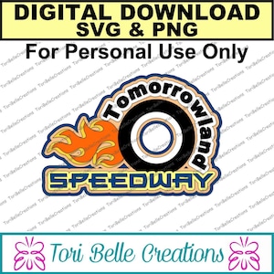 Digital SVG Cut File Die Cut SVG Scrapbook Titolo File di taglio digitale per Scrapbook Pages .svg ~ Titolo Tomorrowland Speedway