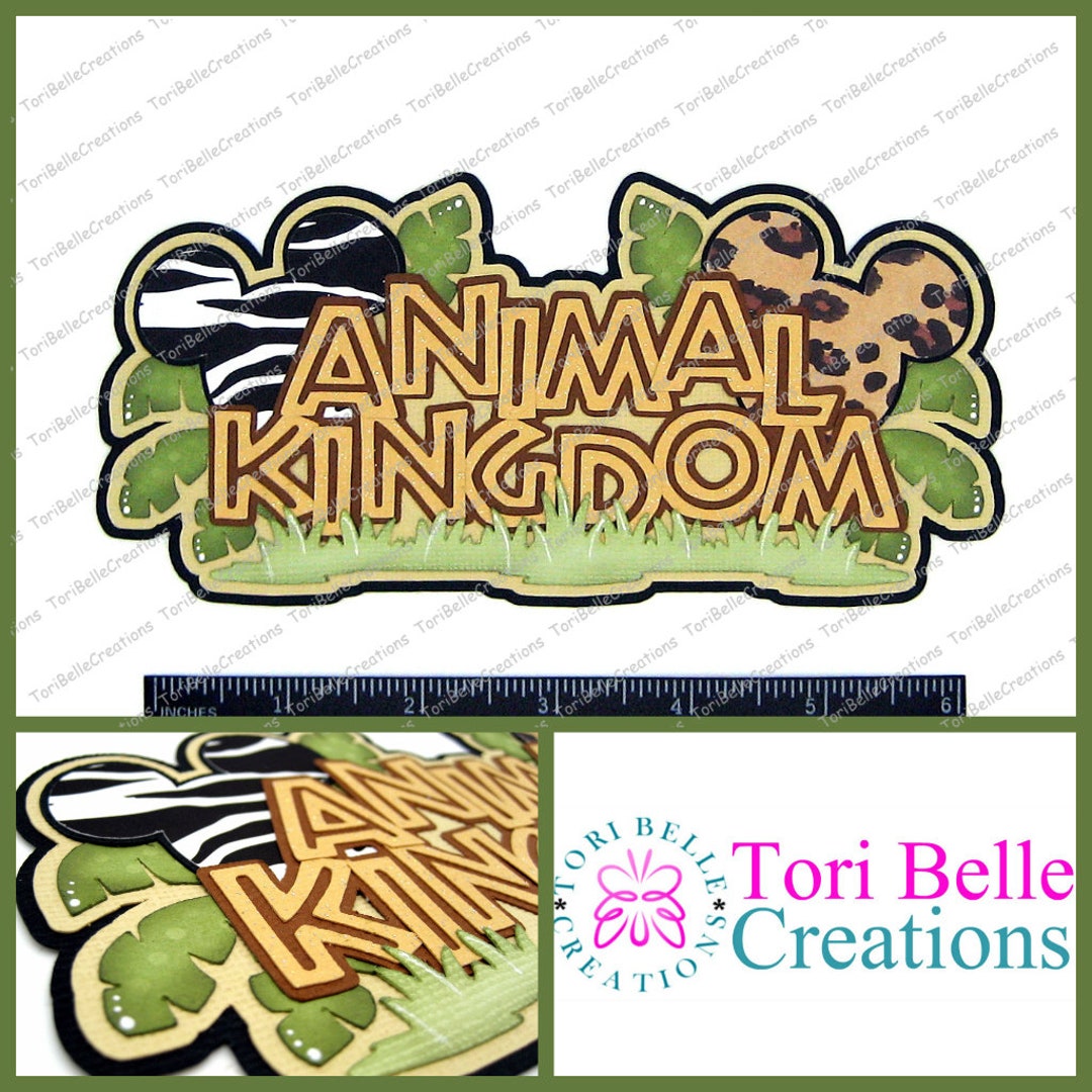 Scrapbook Pages Die Cut Paper Piecing Premade Scrapbooking Embellishment  Scrapbook Title Diecut Animal Kingdom Title