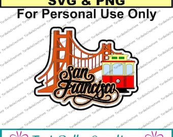 San Francisco Title: Layered SVG Cut File for Scrapbooking (Digital Download)
