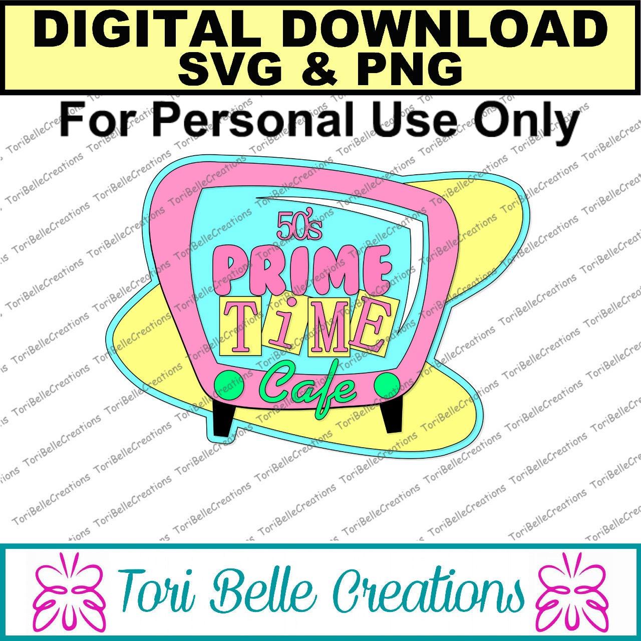 Digital SVG Cut File  Die Cut SVG Scrapbook Title Digital Cutting File for Scrapbook Pages .svg ~ 50's Prime Time Cafe