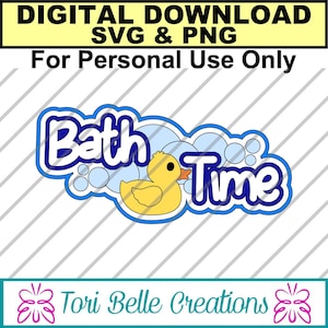 File di taglio SVG digitale Fustellato SVG Titolo album File di taglio digitale per pagine album .svg ~ Ora del bagno SVG