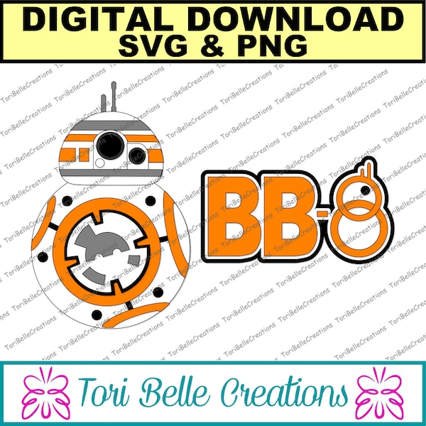 Digital SVG Cut File  Die Cut SVG Scrapbook Title Digital Cutting File for Scrapbook Pages .svg ~ BB8 Title and Character