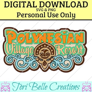 Polynesian Village Resort Title: Layered SVG Cut File for Scrapbooking (Digital Download)