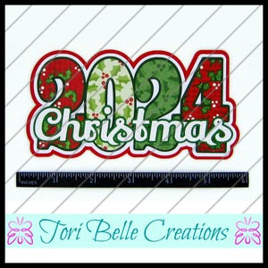 Scrapbook Pages Die Cut Paper Piecing Premade Scrapbooking Embellishment Scrapbook Title Diecut ~ Christmas Year Title Title