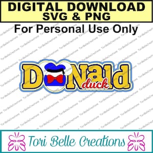 Digital SVG Cut File  Die Cut SVG Scrapbook Title Digital Cutting File for Scrapbook Pages .svg ~ Donald Duck Title