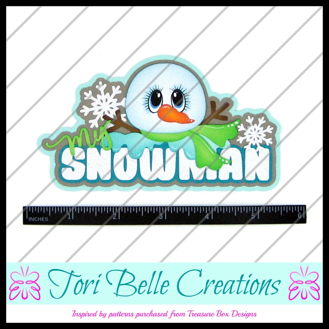Snowman Scrapbook Title: Handmade Paper Piecing Die Cut, Scrapbook Page ...