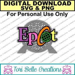Archivo de corte SVG digital Die Cut SVG Scrapbook Título Archivo de corte digital para páginas de Scrapbook .svg ~ Título de Epcot