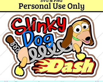 Slinky Dog Dash Title: Layered SVG Cut File for Scrapbooking (Digital Download)