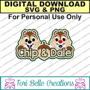 Digital SVG Cut File  Die Cut SVG Scrapbook Title Digital Cutting File for Scrapbook Pages .svg ~ Chip and Dale Title