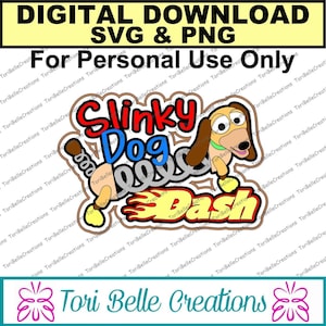 Digital SVG Cut File  Die Cut SVG Scrapbook Title Digital Cutting File for Scrapbook Pages .svg ~ Slinky Dog Dash Title