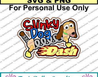 Digital SVG Cut File  Die Cut SVG Scrapbook Title Digital Cutting File for Scrapbook Pages .svg ~ Slinky Dog Dash Title