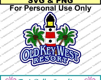 Old Key West Titel: Überlagerte SVG-Schnitt-Datei für Scrapbooking (digitaler Download)