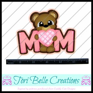 Scrapbook Pages Die Cut Paper Piecing Premade Scrapbooking Embellishment Scrapbook Title Diecut ~ Mom Bear Title