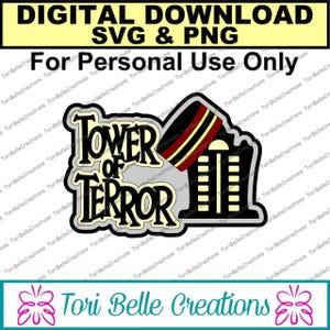 Digital SVG Cut File  Die Cut SVG Scrapbook Title Digital Cutting File for Scrapbook Pages .svg ~ Tower of Terror Title