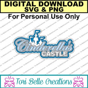 Digital SVG Cut File  Die Cut SVG Scrapbook Title Digital Cutting File for Scrapbook Pages .svg ~ Cinderella&#39;s Castle Title