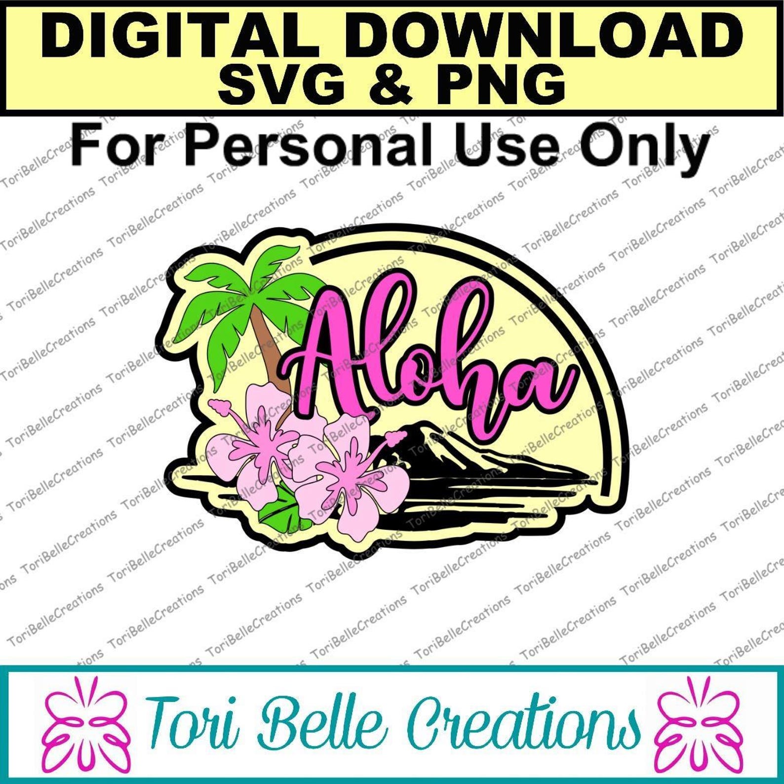 Aloha Title: Layered SVG Cut File for Scrapbooking (digital Download ...