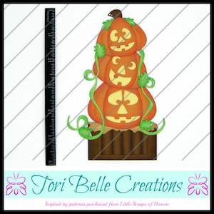 Scrapbook Pages  Die Cut Paper Piecing Premade Scrapbooking Embellishment Scrapbook Title Diecut ~ Stacked Pumpkins