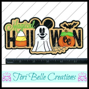 Scrapbook Pages  Die Cut Paper Piecing Premade Scrapbooking Embellishment Scrapbook Title Diecut ~ Magical Halloween