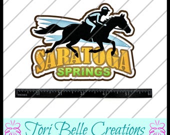 Saratoga Springs Resort Scrapbook Title: Handmade Paper Piecing Die Cut, Scrapbook Page Embellishment