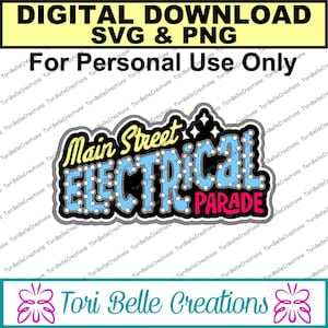 Arquivo de corte digital SVG cortado SVG Scrapbook Título Arquivo de corte digital para páginas de scrapbook .svg ~ Main Street Electrical Parade Title