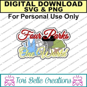 Archivo de corte SVG digital Die Cut SVG Scrapbook Título Archivo de corte digital para páginas de Scrapbook .svg ~ Four Parks One World Title