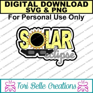 Digital SVG Cut File  Die Cut SVG Scrapbook Title Digital Cutting File for Scrapbook Pages .svg ~ Solar Eclipse SVG