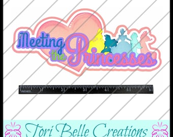 Meeting the Princesses Scrapbook Title: Handmade Paper Piecing Die Cut, Scrapbook Page Embellishment