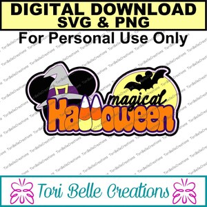 Digital SVG Cut File  Die Cut SVG Scrapbook Title Digital Cutting File for Scrapbook Pages .svg ~ Magical Halloween Title