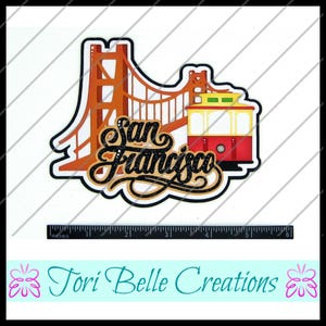 Scrapbook Pages  Die Cut Paper Piecing Premade Scrapbooking Embellishment Scrapbook Title Diecut ~ San Francisco Title