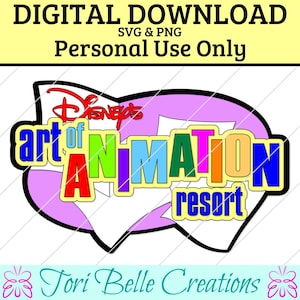 Título do Art of Animation Resort: Arquivo de corte SVG em camadas para scrapbooking (Download digital)