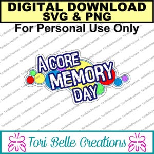 Może przedstawiać: Kolorowy projekt do pobrania cyfrowego z tekstem "Acore Memory Day" w niebieskim kółku na żółtym tle. Projekt jest otoczony kolorowymi kółkami z białym obramowaniem.