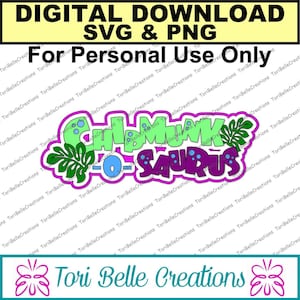Archivo de corte SVG digital Die Cut SVG Scrapbook Título Archivo de corte digital para páginas de Scrapbook .svg ~ Chipmunk O Saurus Título