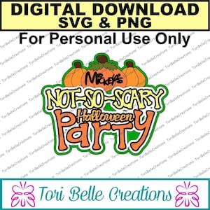 Digital SVG Cut File  Die Cut SVG Scrapbook Title Digital Cutting File for Scrapbook Pages .svg ~ Mickey Halloween Party Title