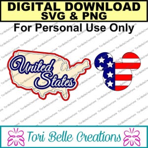 Digital SVG Cut File  Die Cut SVG Scrapbook Title Digital Cutting File for Scrapbook Pages .svg ~ United States Title Flag Mickey Head