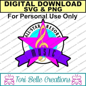 Digital SVG Cut File  Die Cut SVG Scrapbook Title Digital Cutting File for Scrapbook Pages .svg ~ All Star Music Resort Title