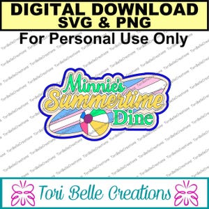 Digital SVG Cut File  Die Cut SVG Scrapbook Title Digital Cutting File for Scrapbook Pages .svg ~ Minnie&#39;s Summertime Dine Title