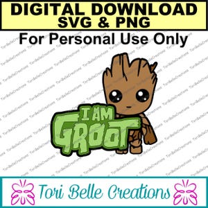 Digitaal SVG-snijbestand Gestanst SVG-plakboektitel digitaal snijden-bestand voor plakboekpagina's. Svg ~ I Am Groot SVG