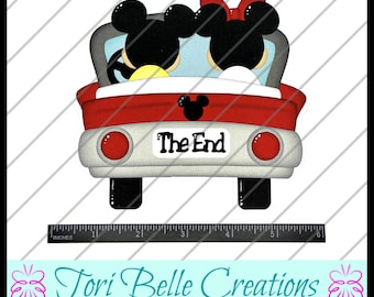 The End Car Scrapbook Title: Handmade Paper Piecing Die Cut, Vacation Scrapbook Page Embellishment