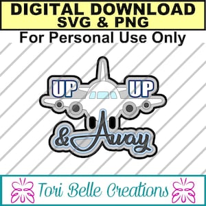 Arquivo de corte digital SVG, título de scrapbook, arquivo de corte digital para páginas de scrapbook .svg ~ Up Up and Away SVG