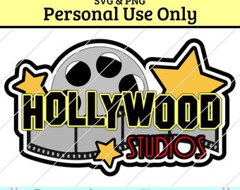 Hollywood Studios Title: Layered SVG Cut File for Scrapbooking (Digital Download)