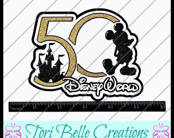 Scrapbook Pages  Die Cut Paper Piecing Premade Scrapbooking Embellishment Scrapbook Title Diecut ~ 50th Anniversary