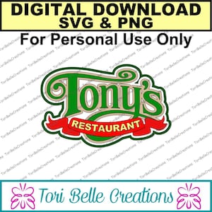 Digitale SVG Cut Datei Die Cut SVG Scrapbook Titel Digitale Schneidedatei für Scrapbook Seiten .svg ~ Tony's Restaurant Titel