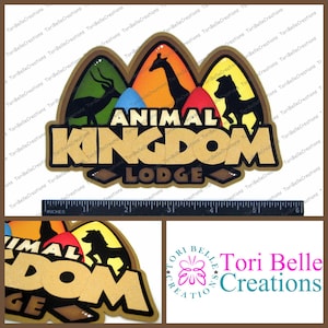 Scrapbook Pages  Die Cut Paper Piecing Premade Scrapbooking Embellishment Scrapbook Title Diecut ~ Animal Kingdom Lodge