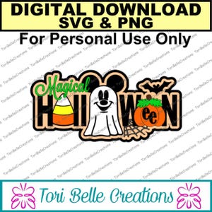 Digital SVG Cut File  Die Cut SVG Scrapbook Title Digital Cutting File for Scrapbook Pages .svg ~ Magical Halloween Title