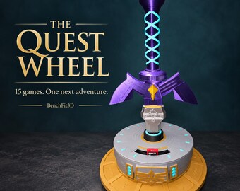The Quest Wheel – 15-Game Cartridge Carousel for Nintendo Switch, Sword Selector Display